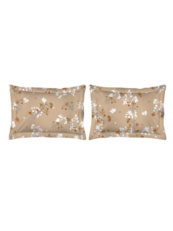 Iris Gaze-1 100% Cotton Fine Brown Colored Floral Print King Bed Sheet Set