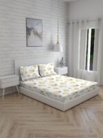 Iris Gaze-1 100% Cotton Fine Multi Colored Floral Print King Bed Sheet Set