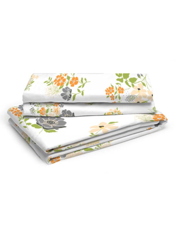 Iris Gaze-1 100% Cotton Fine Multi Colored Floral Print King Bed Sheet Set