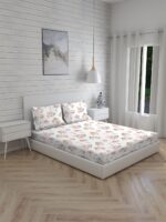 Iris Gaze-1 100% Cotton Fine Multi Colored Floral Print King Bed Sheet Set