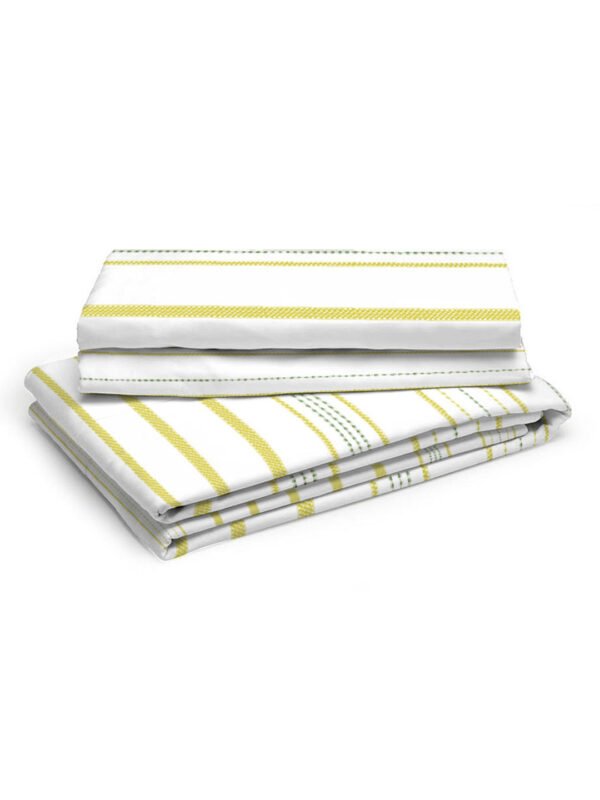 Iris Gaze-1 100% Cotton Fine Multi Colored Stripes Print King Bed Sheet Set