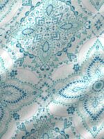 Iris Gaze-1 100% Cotton Fine Blue Colored Ethnic Print King Bed Sheet Set