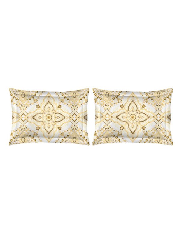 Iris Gaze-1 100% Cotton Fine Brown Colored Ethnic Print King Bed Sheet Set