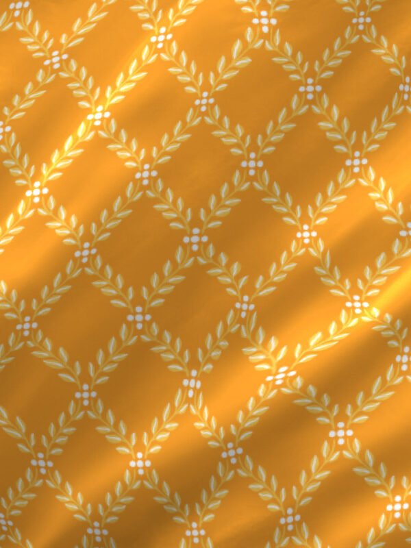 Iris Gaze-1 100% Cotton Fine Orange Colored Ethnic Print King Bed Sheet Set