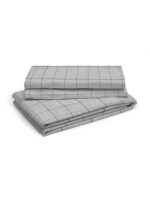 Wizard 100% Cotton Fine Grey Colored Checkered Print King Bed Sheet Set