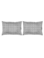 Wizard 100% Cotton Fine Grey Colored Checkered Print King Bed Sheet Set