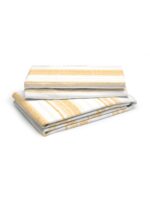 Wizard 100% Cotton Fine White/Orange Colored Stripes Print King Bed Sheet Set