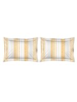 Wizard 100% Cotton Fine White/Orange Colored Stripes Print King Bed Sheet Set