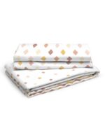 Akira -1 225 TC Chief Value Cotton Super Fine White/Brown Colored Geometric Print King Bed Sheet Set