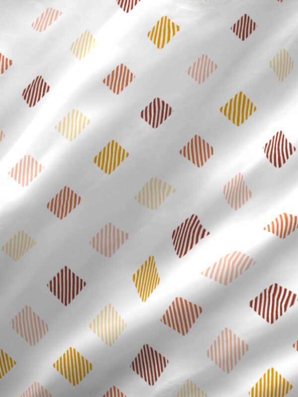 Akira -1 225 TC Chief Value Cotton Super Fine White/Brown Colored Geometric Print King Bed Sheet Set