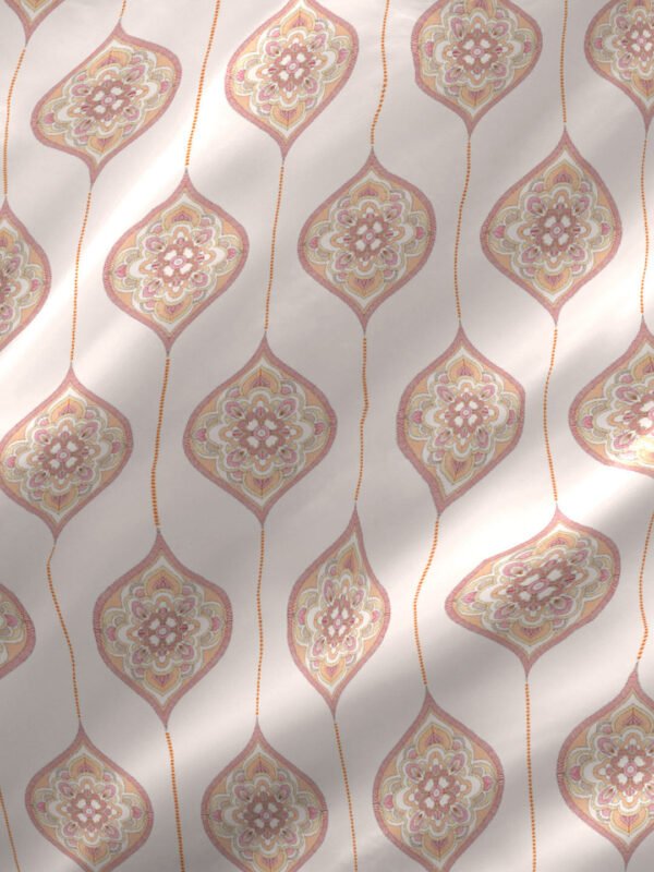 Akira -1 225 TC Chief Value Cotton Super Fine Beige Colored Ethnic Print King Bed Sheet Set
