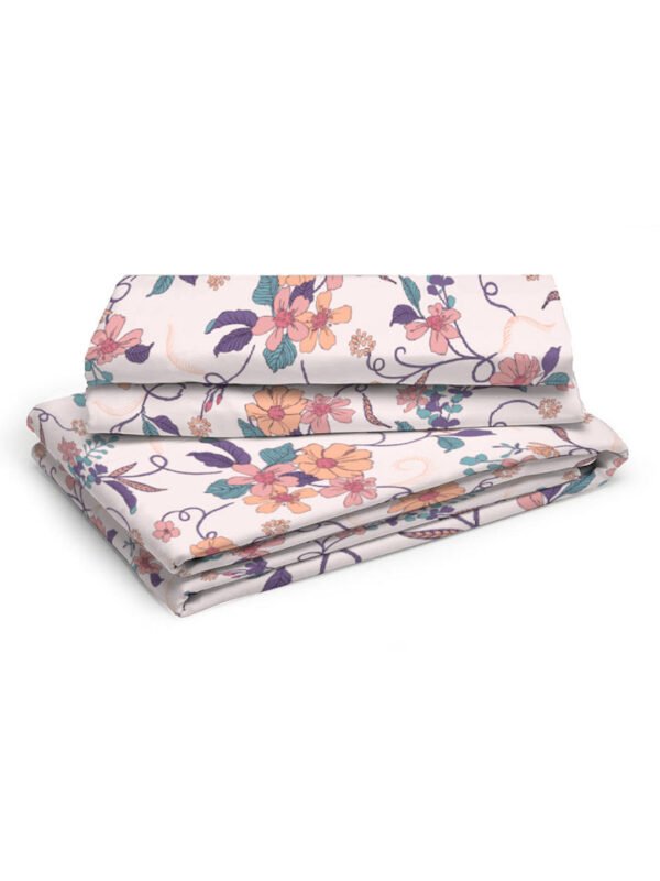 Akira 2 225 TC Chief Value Cotton Super Fine Pink Colored Floral Print King Bed Sheet Set