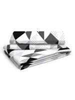 Akira 2 225 TC Chief Value Cotton Super Fine White/Black Colored Abstract Print King Bed Sheet Set