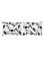 Akira 2 225 TC Chief Value Cotton Super Fine White/Black Colored Abstract Print King Bed Sheet Set