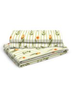 Akira 2 225 TC Chief Value Cotton Super Fine Yellow Colored Floral Print King Bed Sheet Set