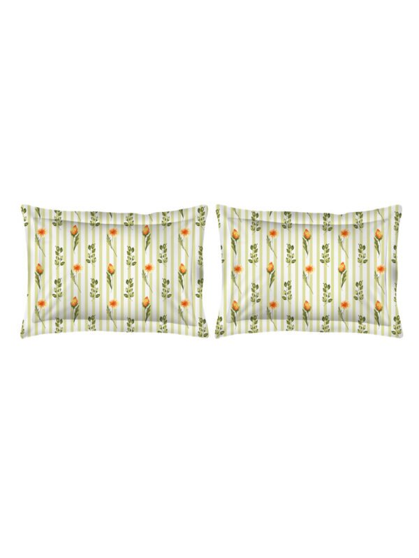 Akira 2 225 TC Chief Value Cotton Super Fine Yellow Colored Floral Print King Bed Sheet Set