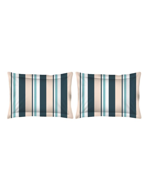 Akira 2 225 TC Chief Value Cotton Super Fine Blue Colored Stripes Print King Bed Sheet Set