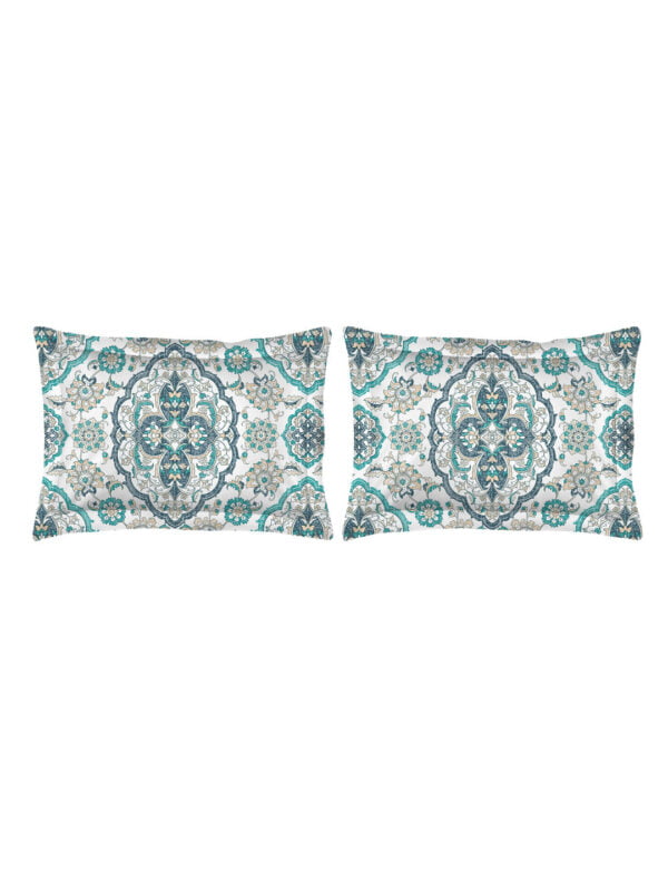 Akira 2 225 TC Chief Value Cotton Super Fine Green Colored Ethnic Print Double Bed Sheet Set