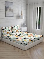 Akira 2 225 TC Chief Value Cotton Super Fine Multi Colored Abstract Print Double Bed Sheet Set