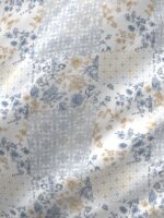 Cottage Garden-2 300 TC 100% Cotton Ultra Fine White/Blue Colored Floral Print Double Bed Sheet Set