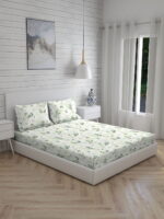 Angelite 270 TC 100% Cotton Super Fine Multi Colored Floral Print King Bed Sheet Set