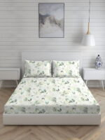 Angelite 270 TC 100% Cotton Super Fine Multi Colored Floral Print King Bed Sheet Set