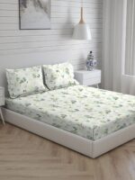 Angelite 270 TC 100% Cotton Super Fine Multi Colored Floral Print King Bed Sheet Set