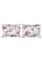 Angelite 270 TC 100% Cotton Super Fine White/Purple Colored Floral Print King Bed Sheet Set