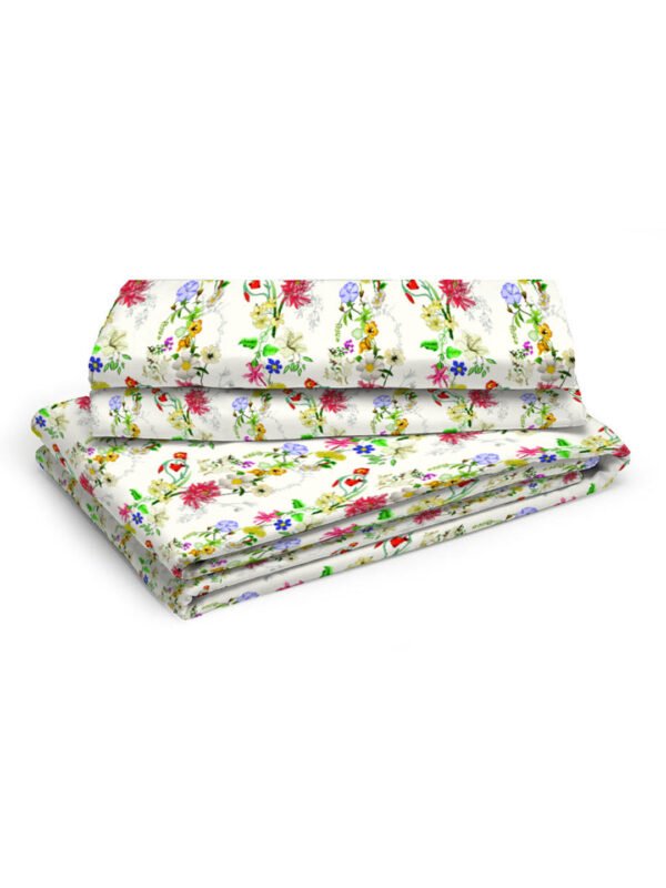 Angelite 270 TC 100% Cotton Super Fine Multi Colored Floral Print King Bed Sheet Set