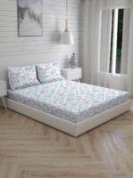Iris Gaze-2 100% Cotton Fine Multi Colored Floral Print King Bed Sheet Set