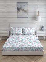 Iris Gaze-2 100% Cotton Fine Multi Colored Floral Print King Bed Sheet Set