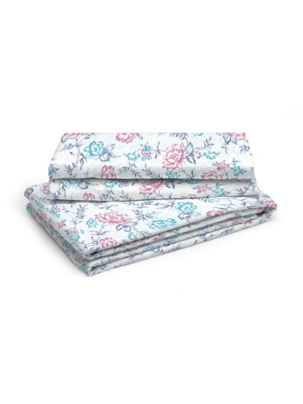 Iris Gaze-2 100% Cotton Fine Multi Colored Floral Print King Bed Sheet Set