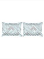 Iris Gaze-2 100% Cotton Fine Blue Colored Geometric Print King Bed Sheet Set