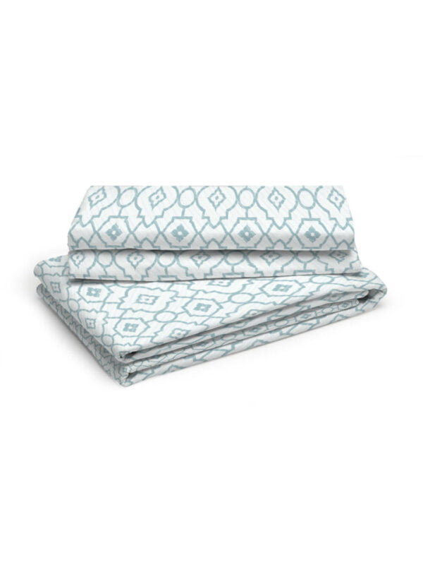 Iris Gaze-2 100% Cotton Fine Blue Colored Indian Print King Bed Sheet Set