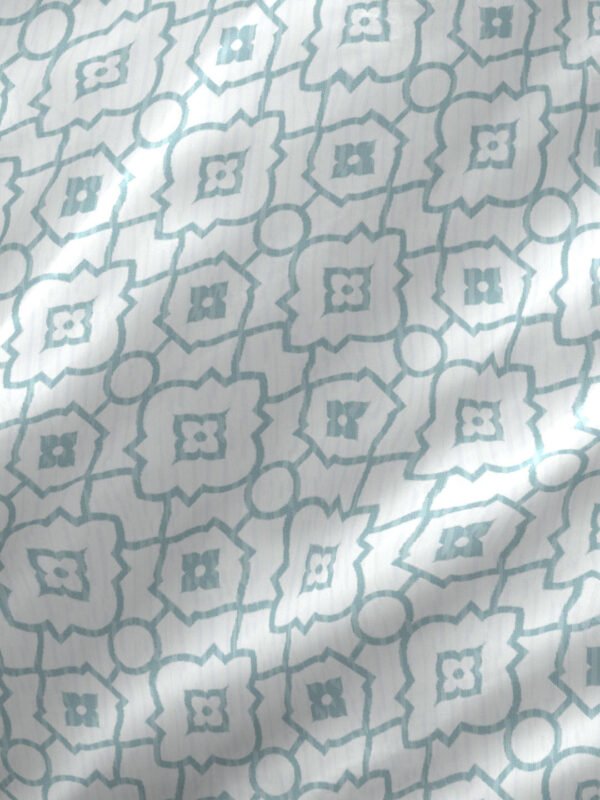 Iris Gaze-2 100% Cotton Fine Blue Colored Indian Print King Bed Sheet Set