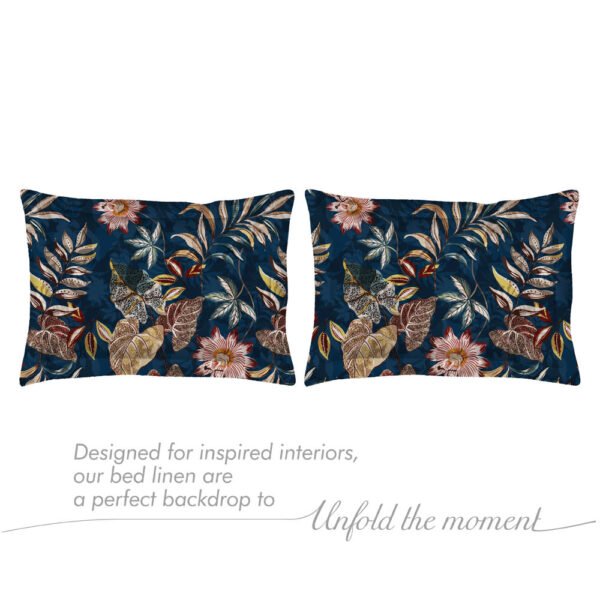 Tangelo 300 TC 100% Cotton Ultra Fine Dark Blue Colored Floral Print Super King Bed Sheet Set