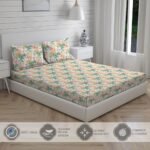 Tangelo 300 TC 100% Cotton Ultra Fine Multi Colored Floral Print Super King Bed Sheet Set