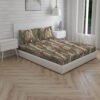 Tangelo 300 TC 100% Cotton Ultra Fine Brown Colored Floral Print Super King Bed Sheet Set