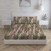 Tangelo 300 TC 100% Cotton Ultra Fine Brown Colored Floral Print Super King Bed Sheet Set