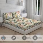 Tangelo 300 TC 100% Cotton Ultra Fine Multi Colored Floral Print Super King Bed Sheet Set