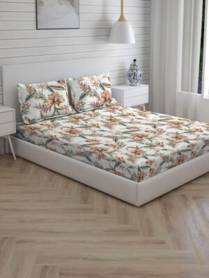 Tangelo 300 TC 100% Cotton Ultra Fine Multi Colored Floral Print Super King Bed Sheet Set