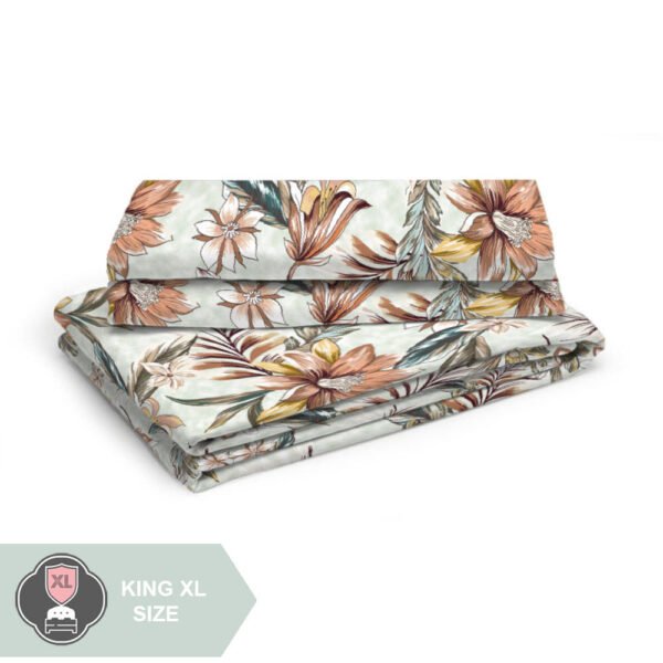 Tangelo 300 TC 100% Cotton Ultra Fine Multi Colored Floral Print Super King Bed Sheet Set