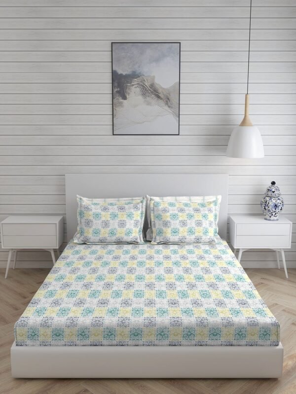 Urbantropic 600 TC 100% Cotton Ultra Luxurious Multi Colored Indian Print Super King Bed Sheet Set