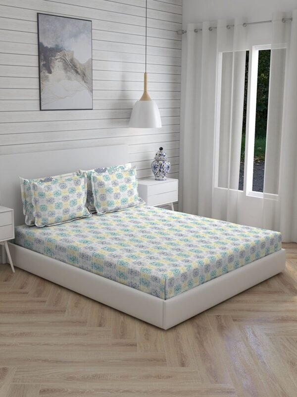 Urbantropic 600 TC 100% Cotton Ultra Luxurious Multi Colored Indian Print Super King Bed Sheet Set