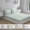 Orchid 800 TC 100% Cotton Ultra Luxurious Green Colored Interlock Print King Bed Sheet Set