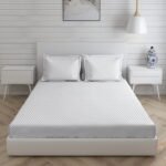 Orchid 800 TC 100% Cotton Ultra Luxurious Grey Colored Interlock Print King Bed Sheet Set