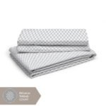 Orchid 800 TC 100% Cotton Ultra Luxurious Grey Colored Interlock Print King Bed Sheet Set