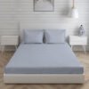 Orchid 800 TC 100% Cotton Ultra Luxurious Blue Colored Interlock Print King Bed Sheet Set