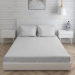 Orchid 800 TC 100% Cotton Ultra Luxurious Grey Colored Interlock Print King Bed Sheet Set