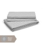 Orchid 800 TC 100% Cotton Ultra Luxurious Grey Colored Interlock Print King Bed Sheet Set